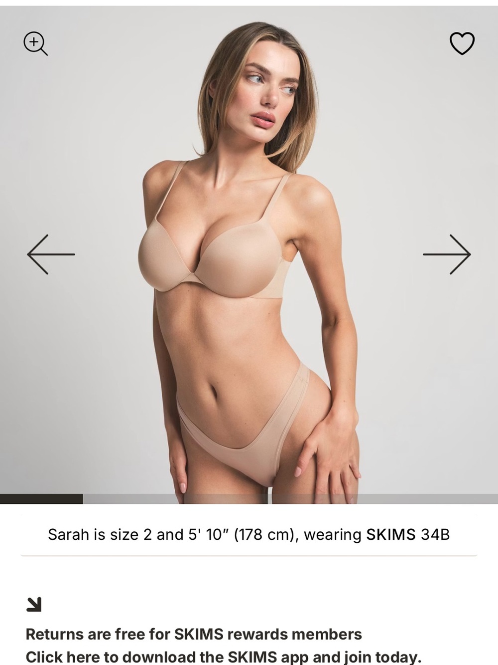 New SKIMS Nude push up bra